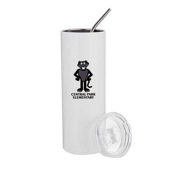 20 oz. Stainless Steel Tumbler w/ Straw & Lid - Sublimated Logo Thumbnail