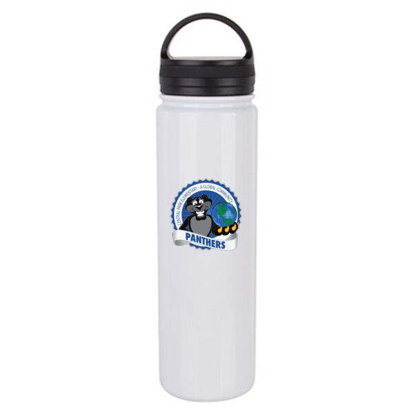 23 oz. Stainless Steel Flask Bottle w/ Portable Lid - Sublimated Logo Thumbnail