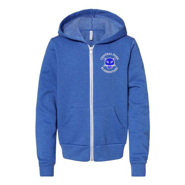 BELLA + CANVAS - Youth Sponge Fleece Full-Zip Hoodie - Embroidered Logo Thumbnail