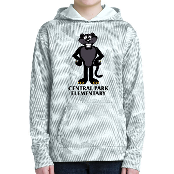 Sport-Tek® Youth Sport-Wick® CamoHex Fleece Hooded Pullover - Printed Logo Thumbnail