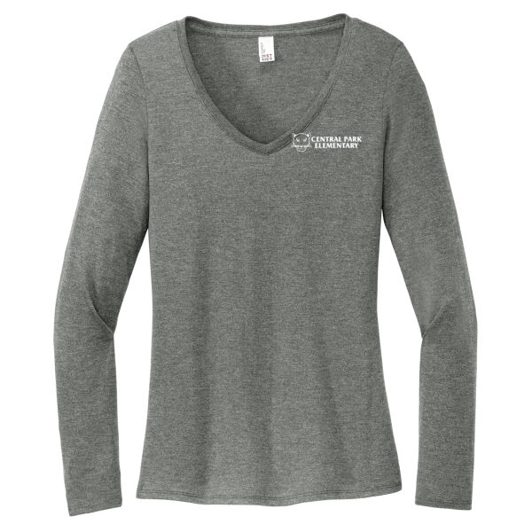 District® Women’s Perfect Tri® Long Sleeve V-Neck Tee - Printed Logo Thumbnail