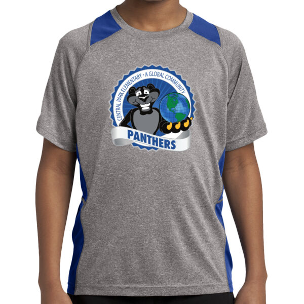 Sport-Tek® Youth Heather Colorblock Contender™ Tee - Printed Logo Thumbnail
