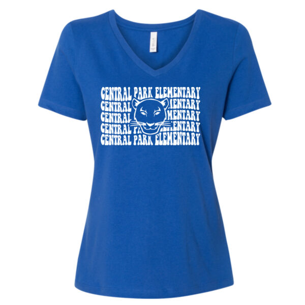 BELLA + CANVAS - Women’s Relaxed Jersey V-Neck Tee - Printed Logo Thumbnail