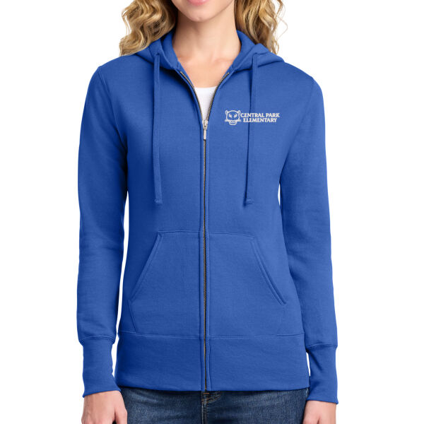 Port & Co Women's Core Fleece Full-Zip Hooded Sweatshirt - Embroidered Logo Thumbnail
